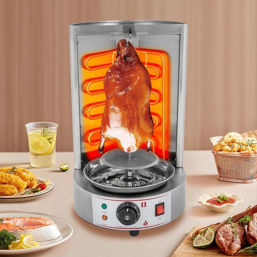 Elektrische Rotisserie Grill Verticale Kebab Machine Professioneel Grillen 360 Graden Draaifunctie