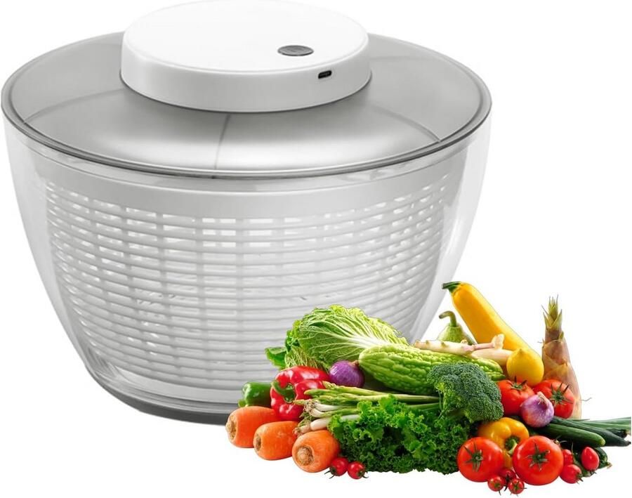 Elektrische Saladecentrifuge met Grote Capaciteit voor Groenten en Fruit