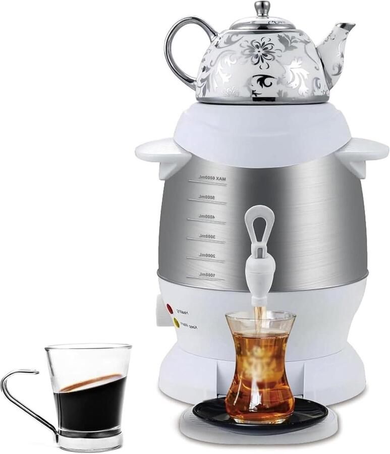 Elektrische Samovar Theemaker Ketel Thee Zetten Anti-Brandwonden Handvat 5 Liter Ketel Wit