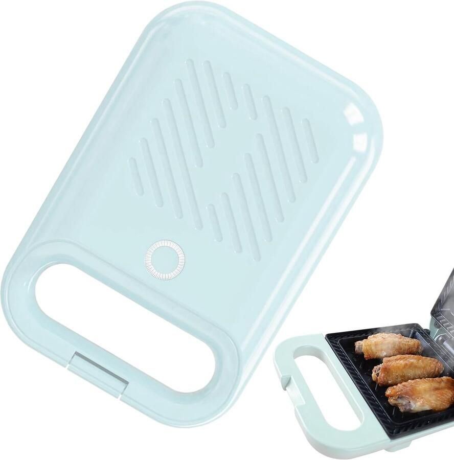 Elektrische Sandwichmaker Keukenapparaat Snelle Maaltijden Antiaanbaklaag 9.5x17.7x9.5 cm Lichtgroen
