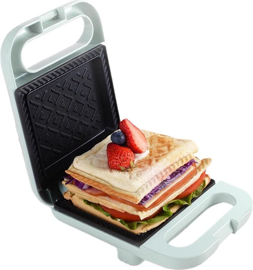 Elektrische Sandwichmaker Tosti Apparaat Ontbijt Maken Antiaanbaklaag 9.5x17.7x9.5 cm Lichtgroen