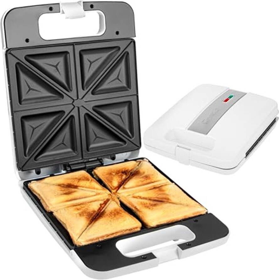 Elektrische Sandwichmaker voor 4 Sandwiches Automatische Temperatuurregeling 1200 Watt
