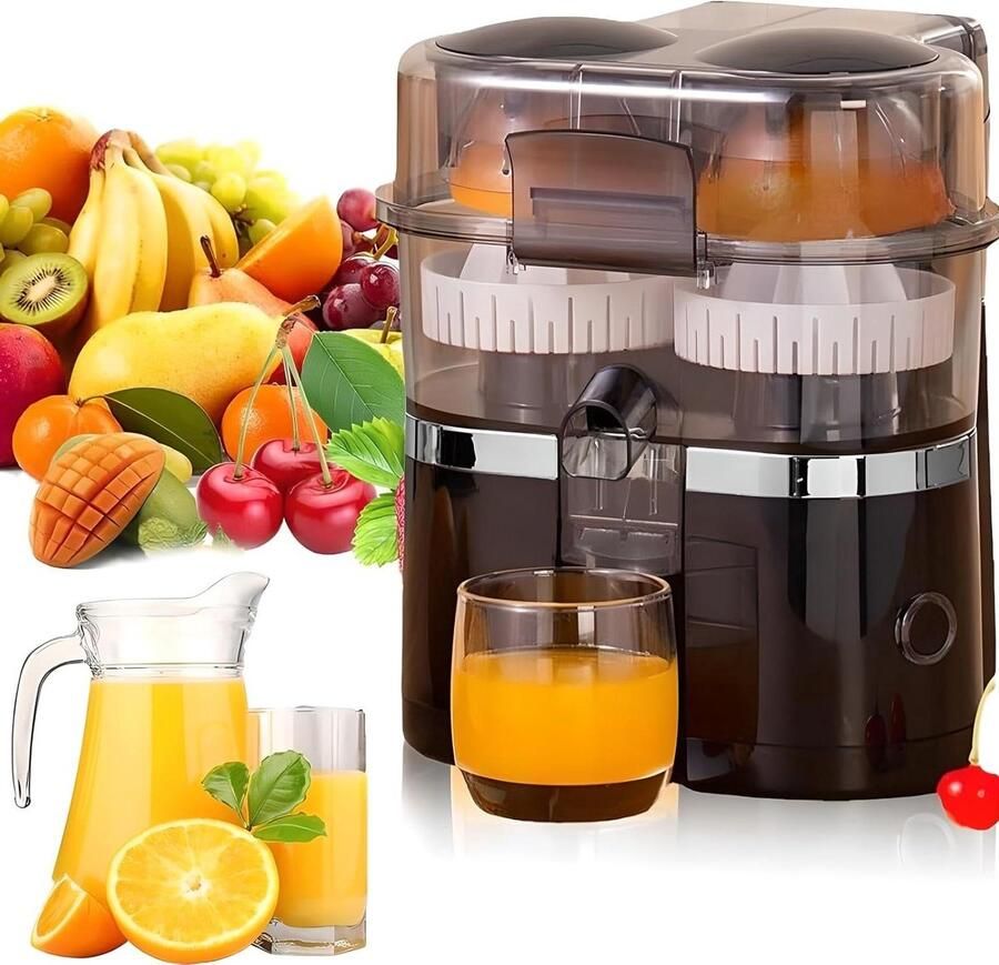 Elektrische Sapcentrifuge Dubbele Citruspers Vers Sap Maken Dubbele Sapkegels 400 ml Zilver