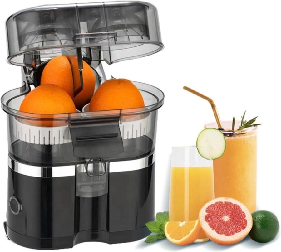 Elektrische sapcentrifuge Dubbele citruspers Vers sap maken Hoge sapopbrengst 400 ml capaciteit Zwart