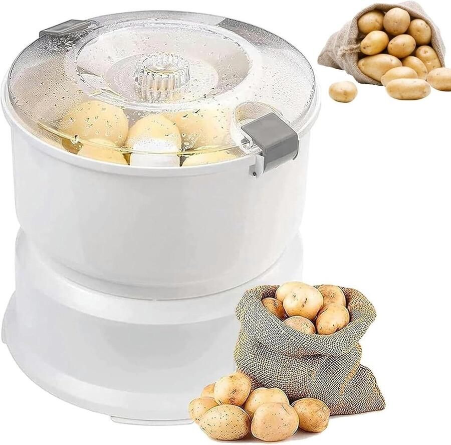 Elektrische Schilmachine Aardappel Schillen Keuken Hulp Automatisch Met Knop 1 kg Capaciteit Wit