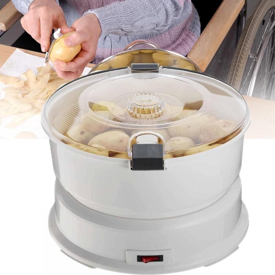 Elektrische Aardappelschiller Automatische Keukenmachine Snel Groenten Schillen Met Veiligheidsdeksel 1 kg Capaciteit