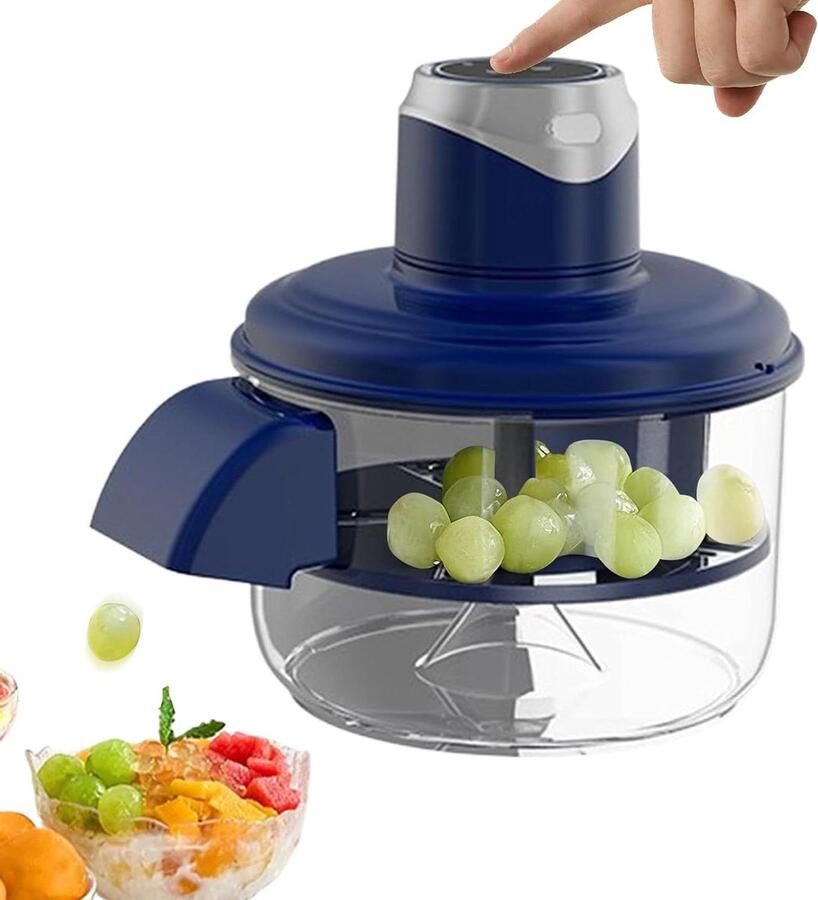 Elektrische Schilmachine Snelschilmachine Fruit Snel Ingrediënten Bereiden Duurzaam ABS Roestvrij Staal 20 x 22 cm Blauw