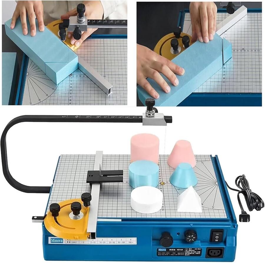 Elektrische Schuimsnijder Tafelmes Piepschuimsnijder Precisie Snijden Vormen Inclusief Liniaal Cirkel 14cm Snijhoogte