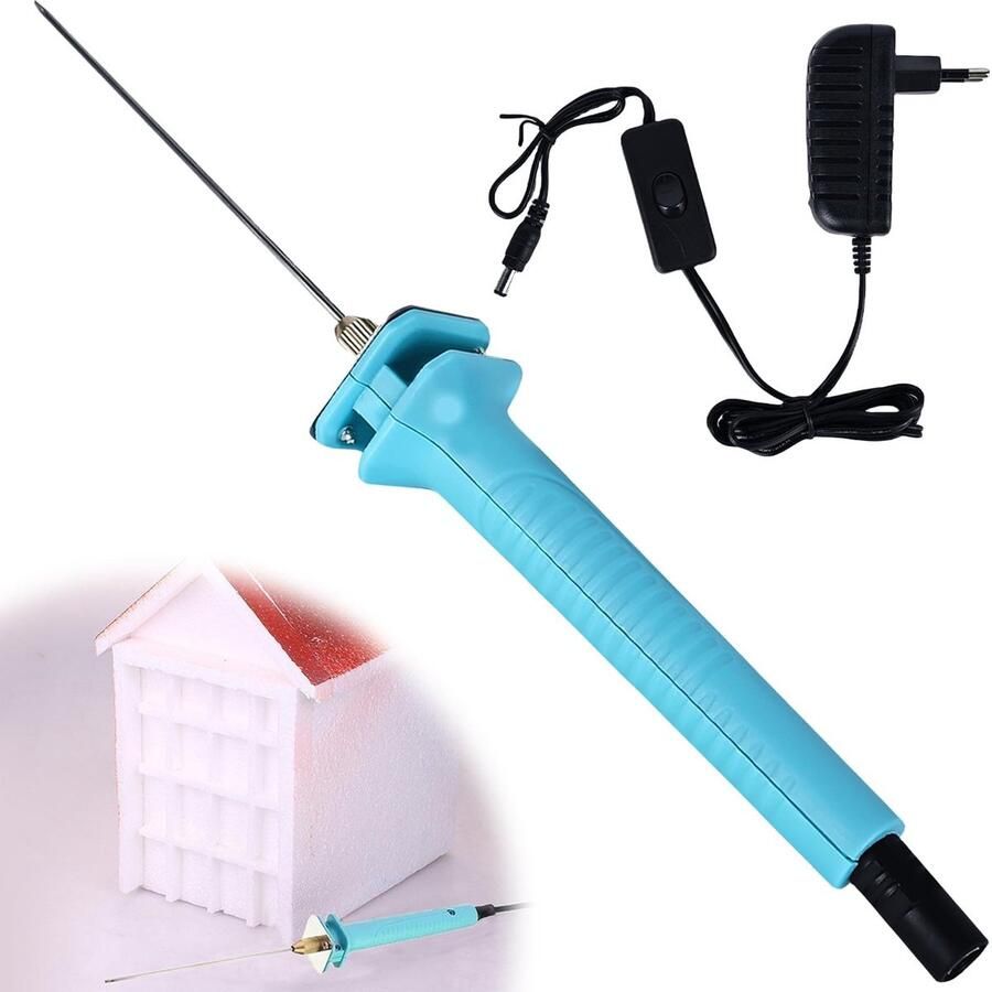 Elektrische Schuimsnijder Snijpen Hete Draad Kunst Ambacht Maken Snel Verwarmend 10 cm Blauw