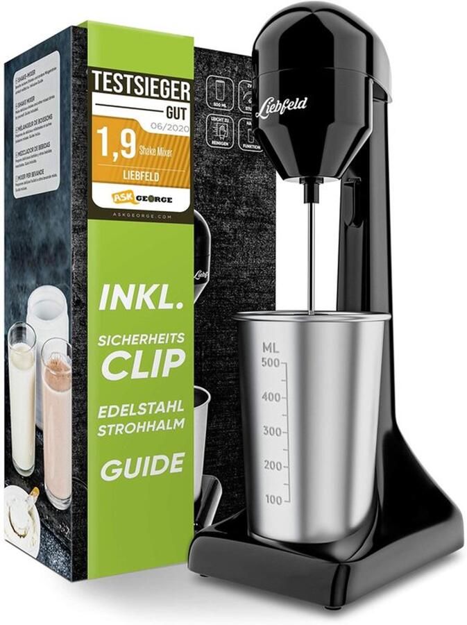 Elektrische shaker staafmixer met 500 ml roestvrijstalen beker proteïneshake en melkshake fitness eiwitten frappe mixer smoothiemaker