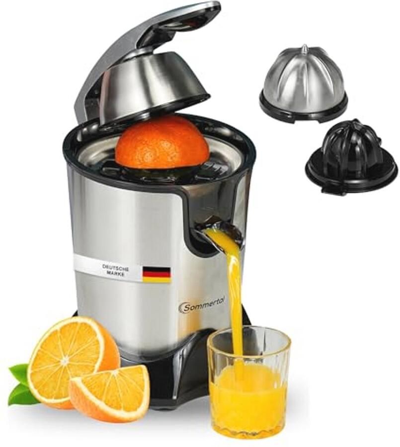 Elektrische Sinaasappelpers met 850 W Motor Citrusjuicer met 2 Perskegels