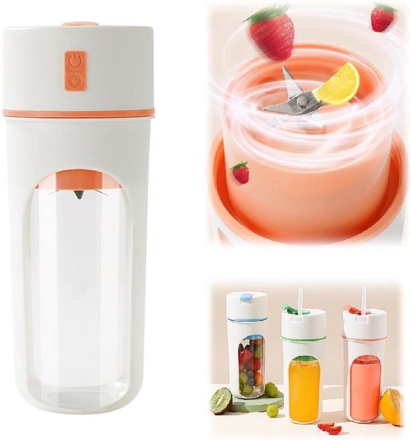 Elektrische Sinaasappelpers Mini Sapbeker Sap Maken En Drinken Draagbaar Citroenpers Citruspers Usb-Oplaadbaar Sapcentrifuge Voor Sinaasappel Citroenen Citrusvruchten (oranje)