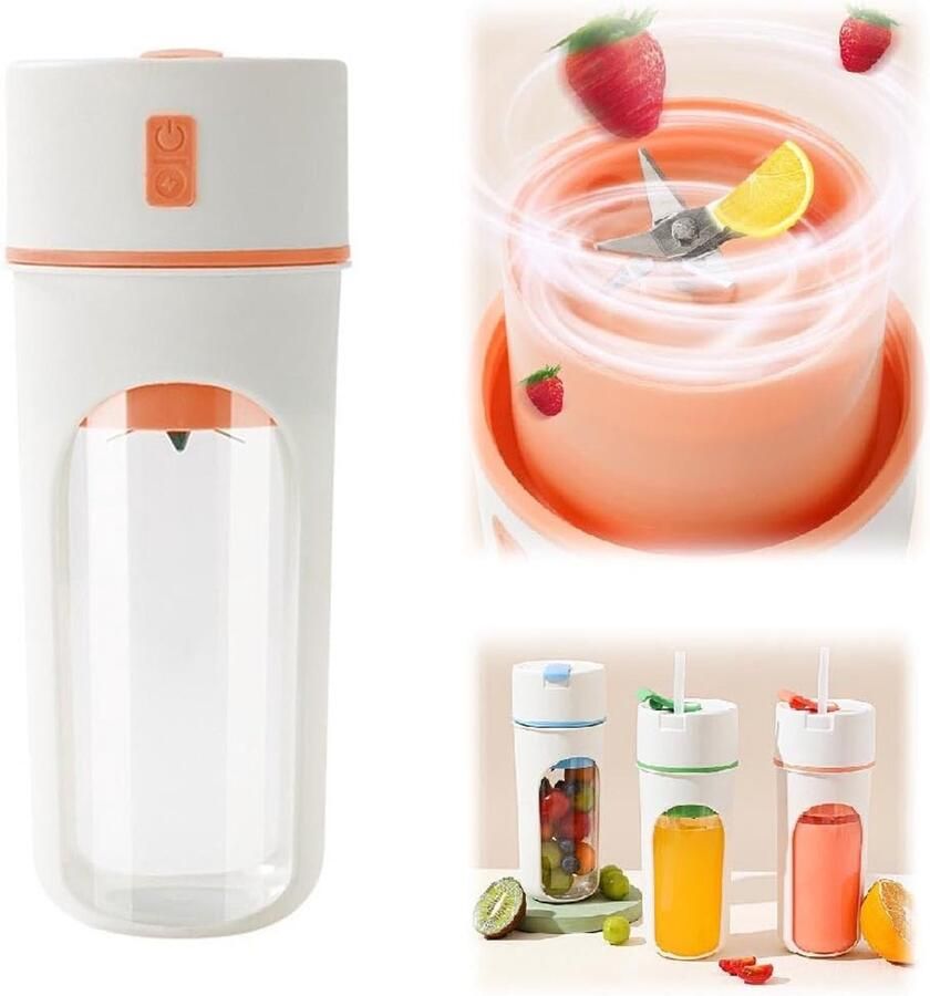 Elektrische Sinaasappelpers Mini Sapbeker Sap Maken En Drinken Draagbaar Citroenpers Citruspers Usb-Oplaadbaar Sapcentrifuge Voor Sinaasappel Citroenen Citrusvruchten (oranje)