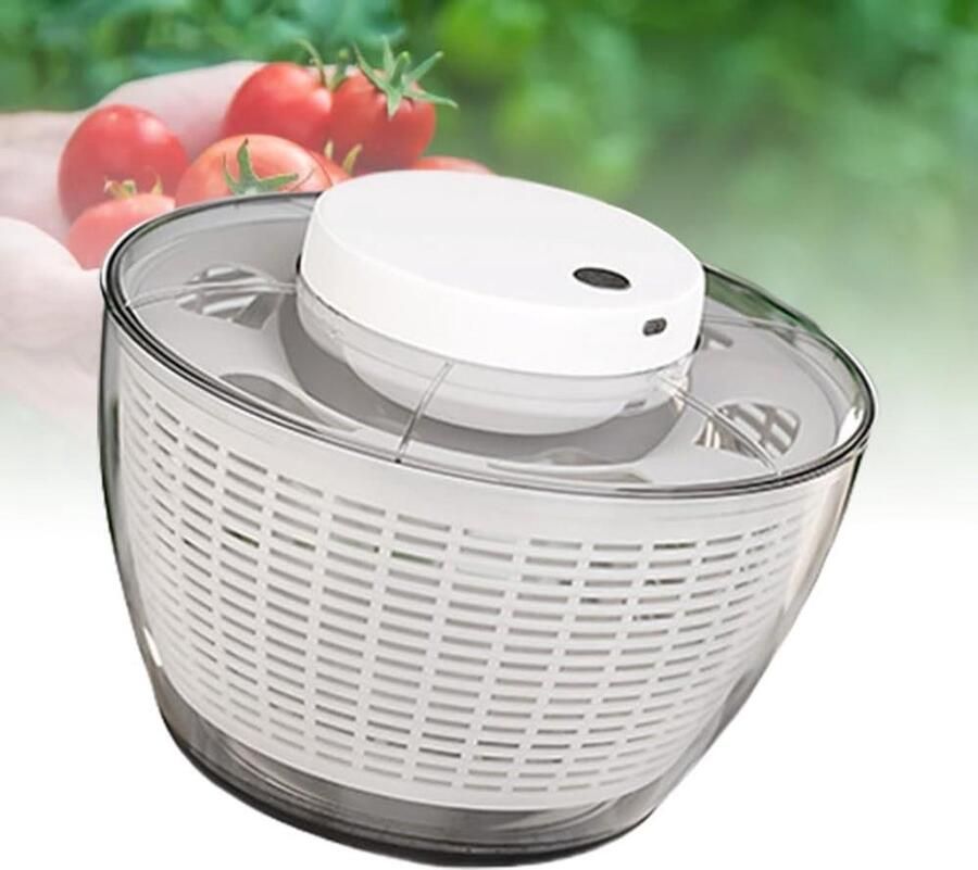Elektrische Sla Spinner Groente Droger Afdruiprek Salades Bereiden Krachtige Motor 500 RPM 4.5L Grijs