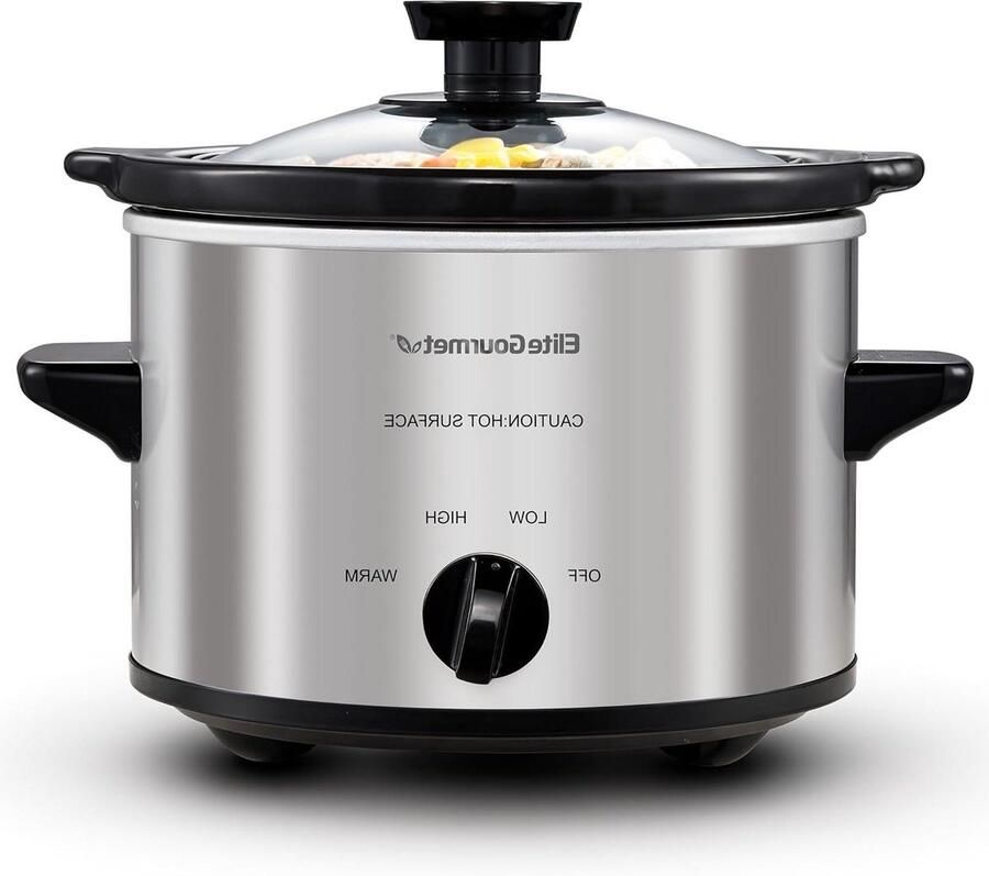 Elektrische Slow Cooker Kookpan Sudderpan Maaltijden Bereiden Verstelbare Temperatuur 1.5 Liter Zilver