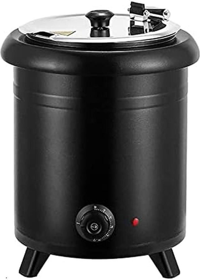 Elektrische Slowcooker Soepenwarmer Stoofpot Grote Maaltijden Bereiden Instelbare Temperatuur 10 Liter Zilver