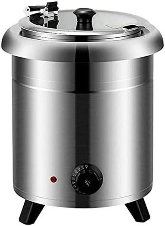 Elektrische Slowcooker Soeppan Warmer Grote Maaltijden Bereiden Temperatuurregeling 10 Liter Zilver