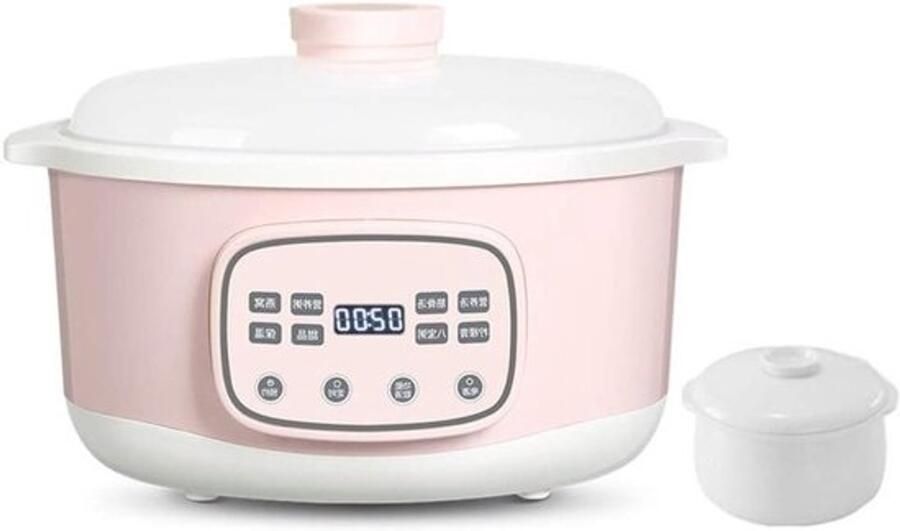Elektrische Slowcooker Stoofpan Keramiek Langzaam Koken Gelijkmatige Verwarming 2 Liter Wit