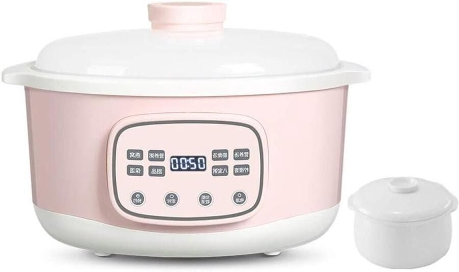 Elektrische Slowcooker Stoofpan Keramiek Langzaam Koken Gelijkmatige Verwarming 2 Liter Wit