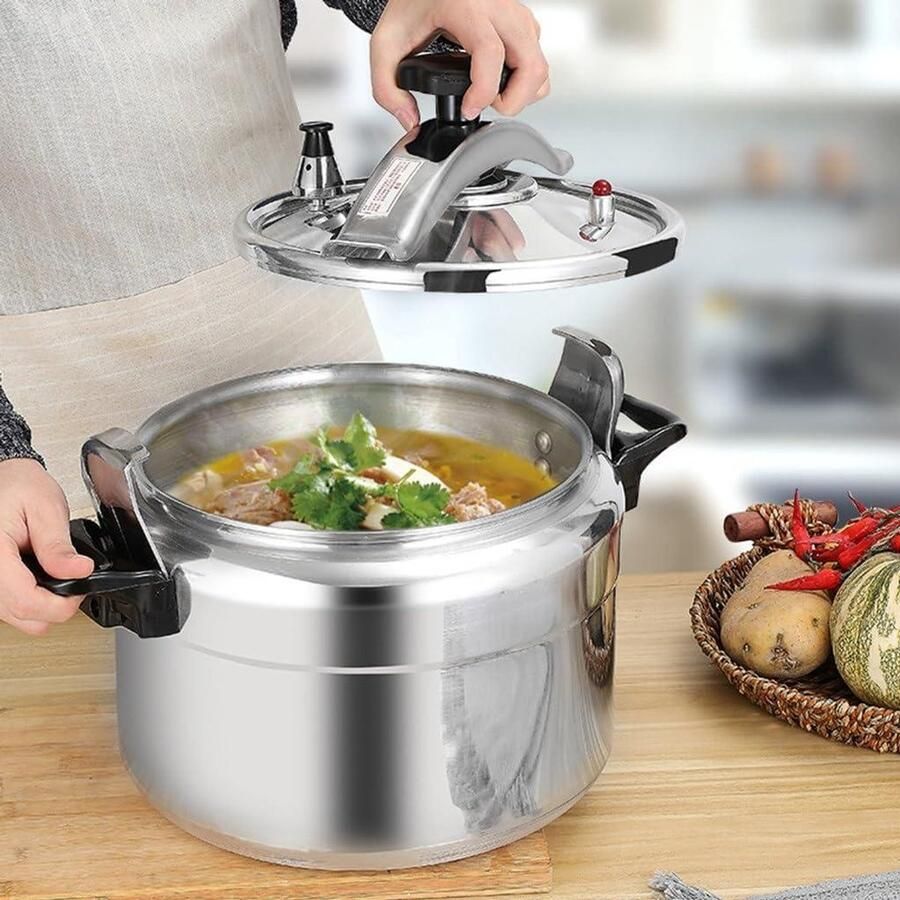 Elektrische Snelkookpan Commerciële Pan Snel Koken Bespaart Tijd 24 cm Diameter Zilver