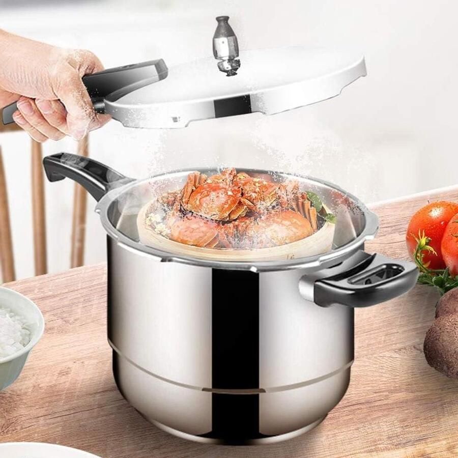 Elektrische Snelkookpan Drukpan Keuken Snel Koken 304 RVS Materiaal 24 cm Zilverkleurig