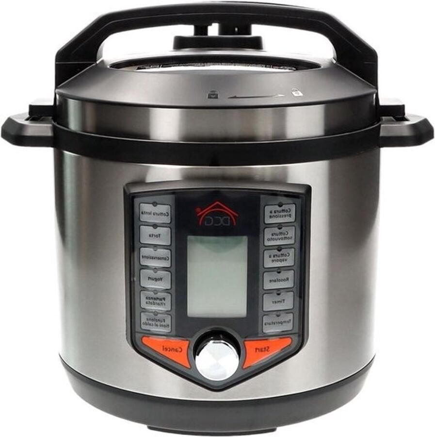 Elektrische Snelkookpan Multicooker Rijstkoker Snel Koken 12 Programma's 6 Liter Zilver