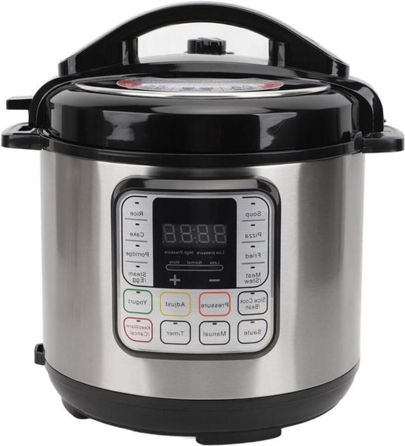 Elektrische Snelkookpan Multicooker Rijstkoker Snel Maaltijden Bereiden 6 Slimme Kookprogramma's 6 Liter Zilver