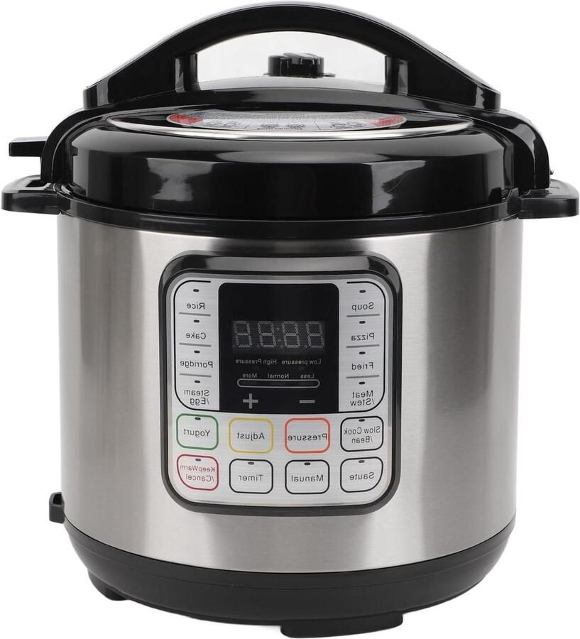Elektrische Snelkookpan Multicooker Rijstkoker Snel Maaltijden Bereiden 6 Slimme Kookprogramma's 6 Liter Zilver