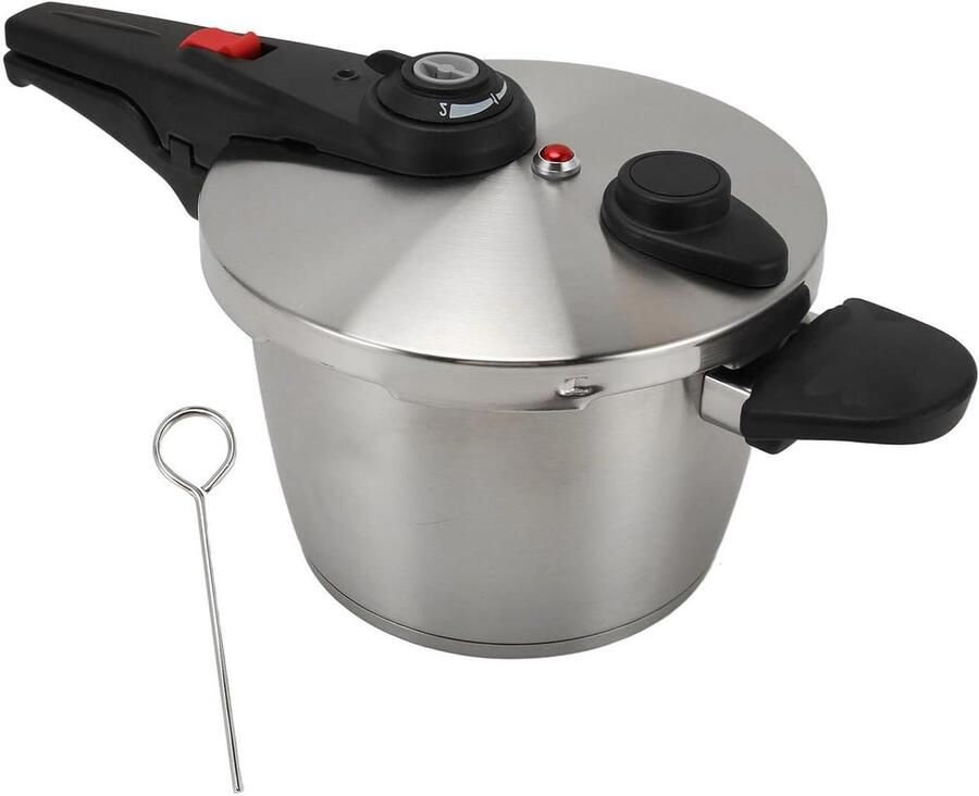 Elektrische Snelkookpan Multicooker Snel Koken Roestvrij Staal 6 Liter Zilver