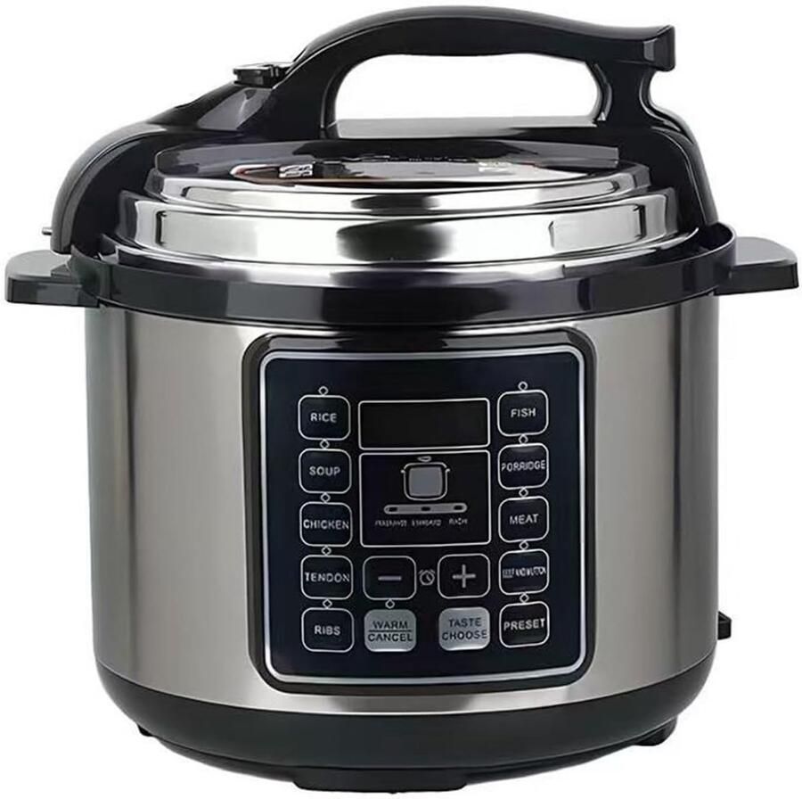 Elektrische Multicooker Snelkookpan Maaltijden Bereiden 10-in-1 Functies 6 Liter Zilverkleurig