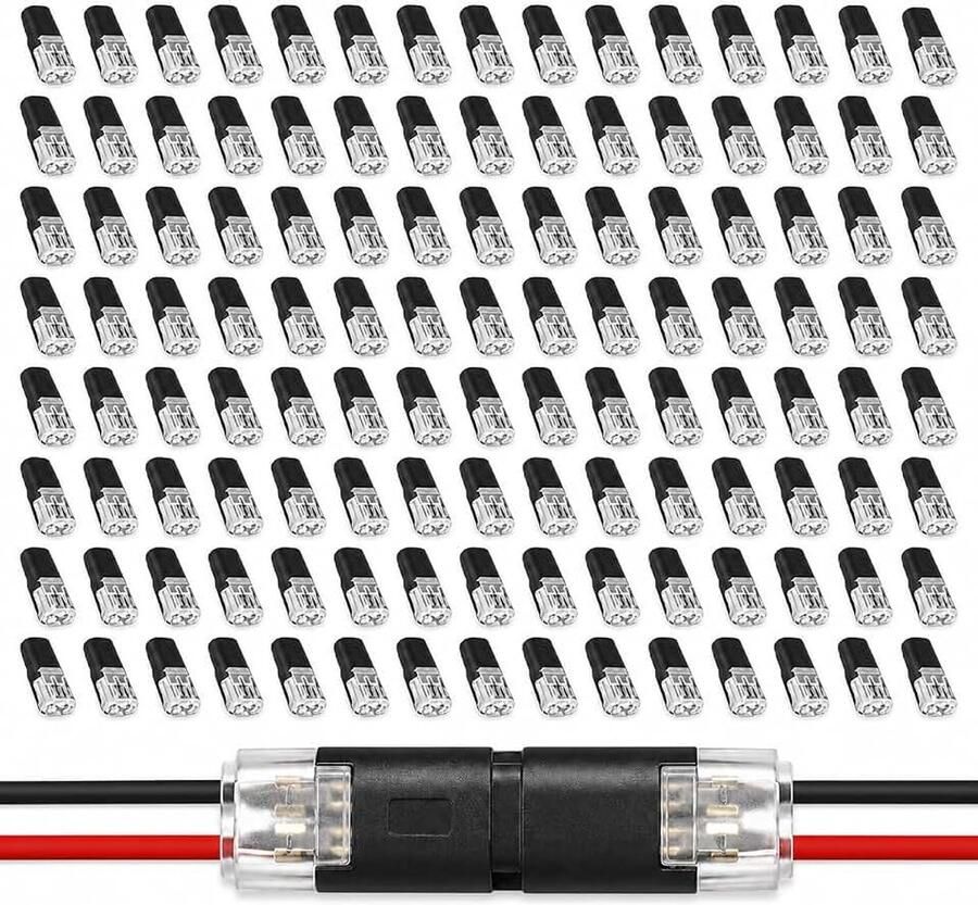 Elektrische snelverbinders 2-polig H-klem krimpen voor kabels 18-22 AWG 12 V herbruikbaar