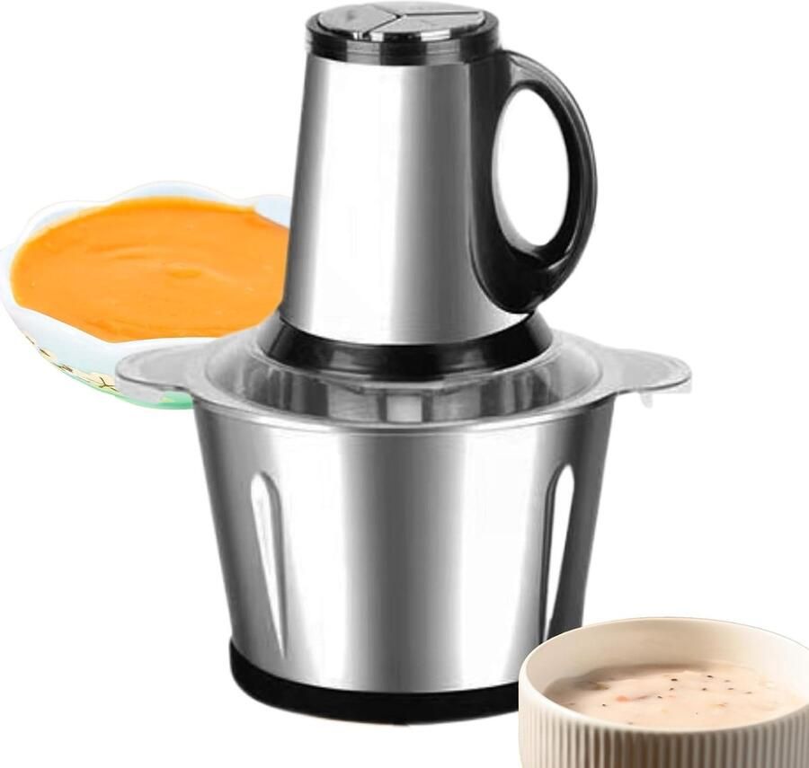 Elektrische Snijder Keukenmachine Mixer Salade Koken Ruimtebesparend Ontwerp 27x18cm Zilver