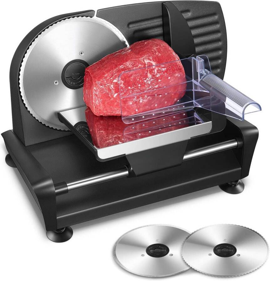 Elektrische Snijmachine 200W Voor Brood Vlees & Fruit Verstelbare Dikte RVS Mes