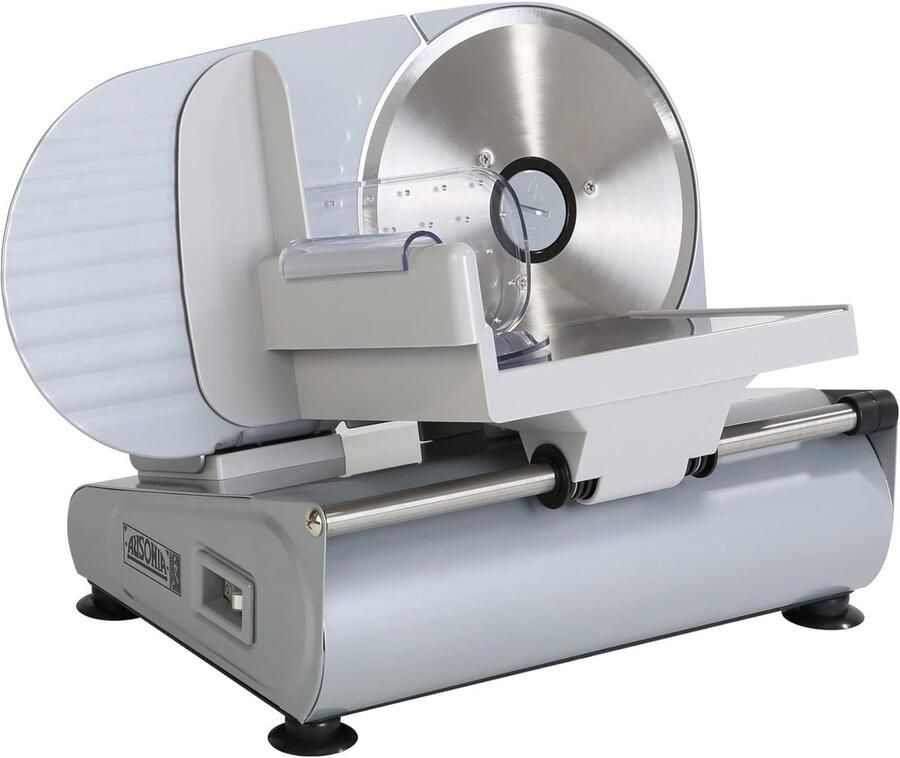 Elektrische snijmachine Snijapparaat Voedsel bereiden Aluminium behuizing 19 cm Zilver