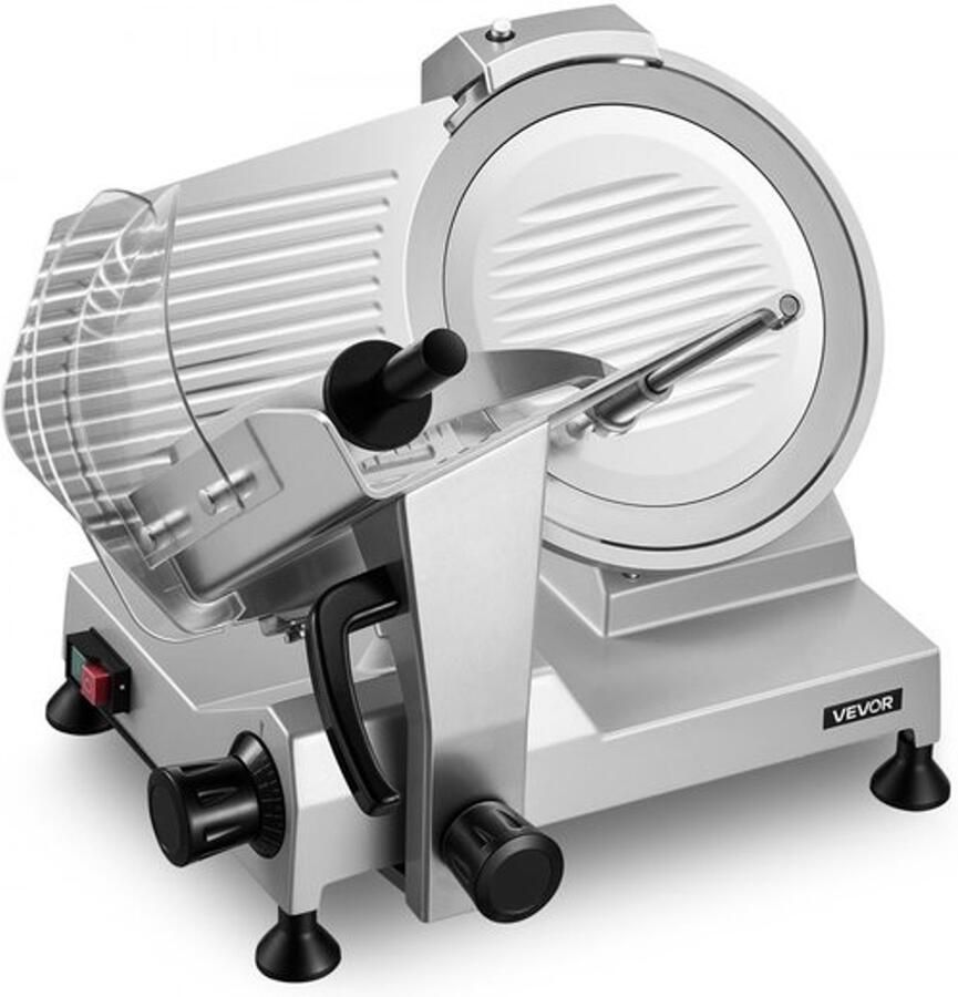 Elektrische Snijmachine Universeel 400 W Motor 30 cm Koolstofstaal Mes Instelbare Snijdikte 0-15 mm Aluminium Behuizing Voor Vlees En Brood