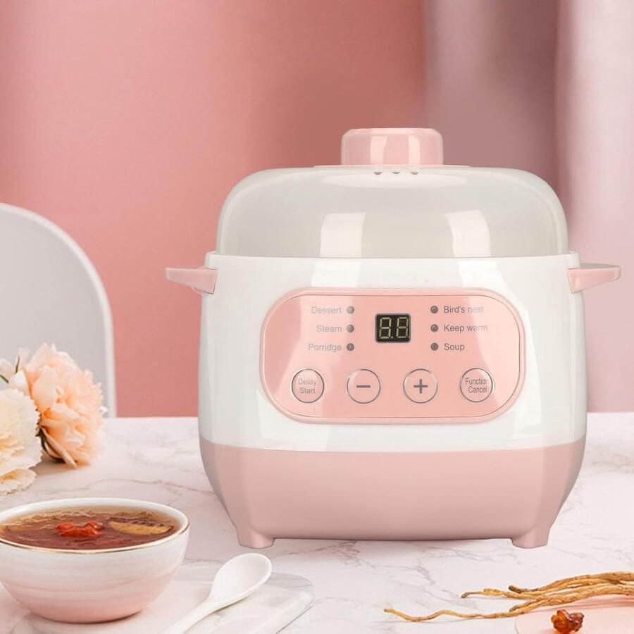 Elektrische Soeppot Kookpot Slowcooker Maaltijden Bereiden Slimme Timer Functie 1 Liter Capaciteit