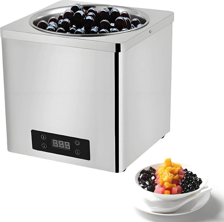 Elektrische soepwarmer Buffetwarmer voedselwarmer Eten warm houden Roestvrij staal 3L Zilver