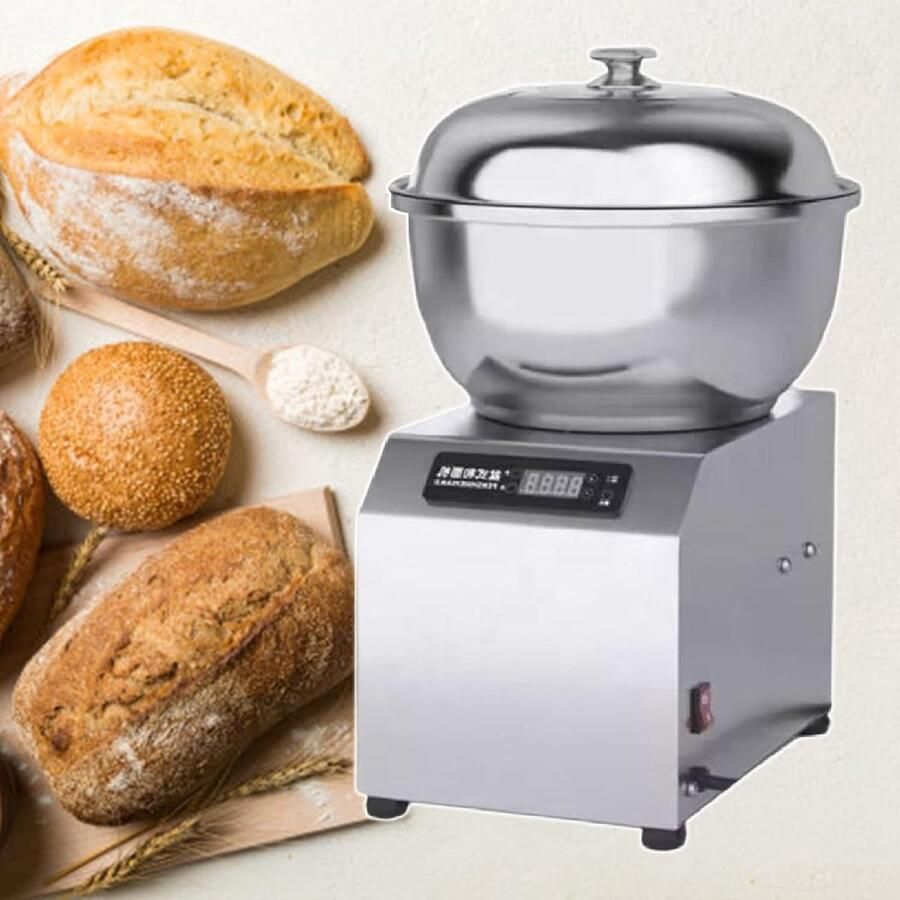 Elektrische Spiraalmixer Deegkneedmachine Keukenmachine Professioneel Bakken Thuis Krachtige 1800W Motor 8kg Capaciteit Zilverkleurig