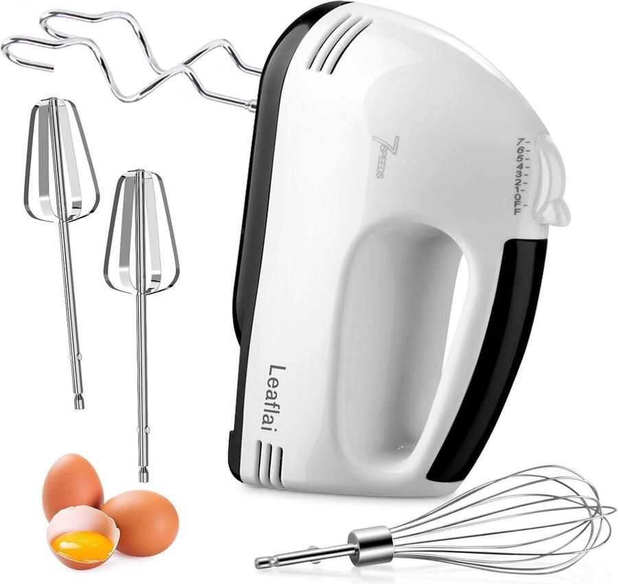 Elektrische staafmixer 7 snelheidsstanden inclusief klutsers en knedehaken vaatwasmachinebestendig