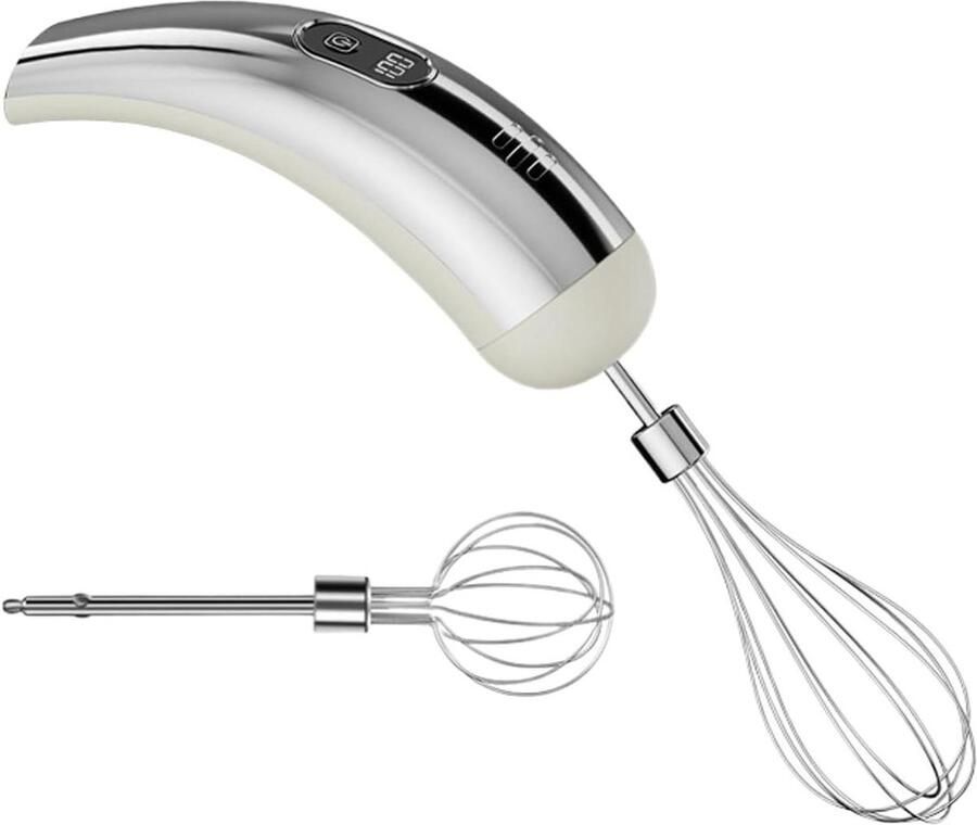 Elektrische staafmixer Draadloze handmixer Keukenbereidingen mengen 5 snelheden roestvrij staal 63 x 149 cm Zilver Wit