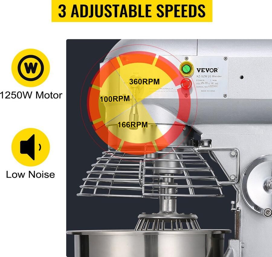 Dakta Elektrische Staande Voedselmixer Elektrische Deegmixer 30Qt Drie Snelheden - Foto 2
