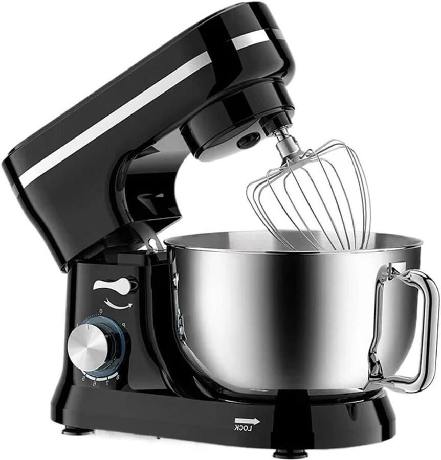 Elektrische Standmixer Keukenmachine Bakken en Mixen 8 Snelheden Kantelkop 45 Liter Kom Zilver