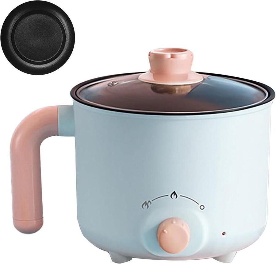Elektrische Steelpan Mini Kookpot Snelle Maaltijden Anti Droog Branden 20x20x16 cm Blauw