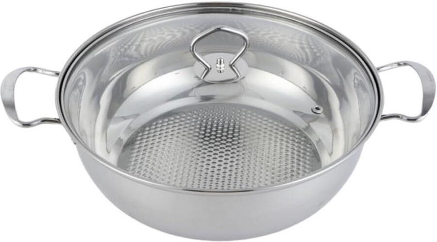 Elektrische Stoofpan Kookpan Soeppan Grote Maaltijden Bereiden Antiaanbaklaag RVS 26 cm Zilver
