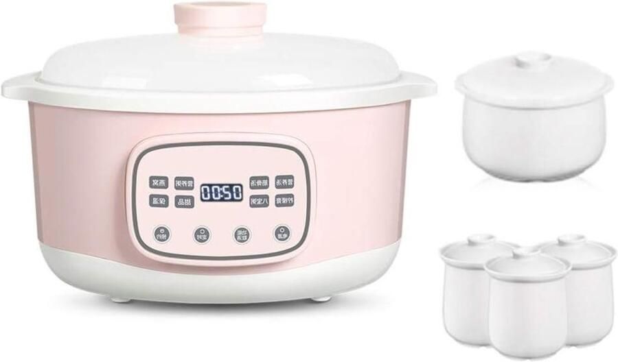 Elektrische Stoofpan Kookpot Slowcooker Langzaam Koken Gelijkmatige Verwarming 2 Liter Wit
