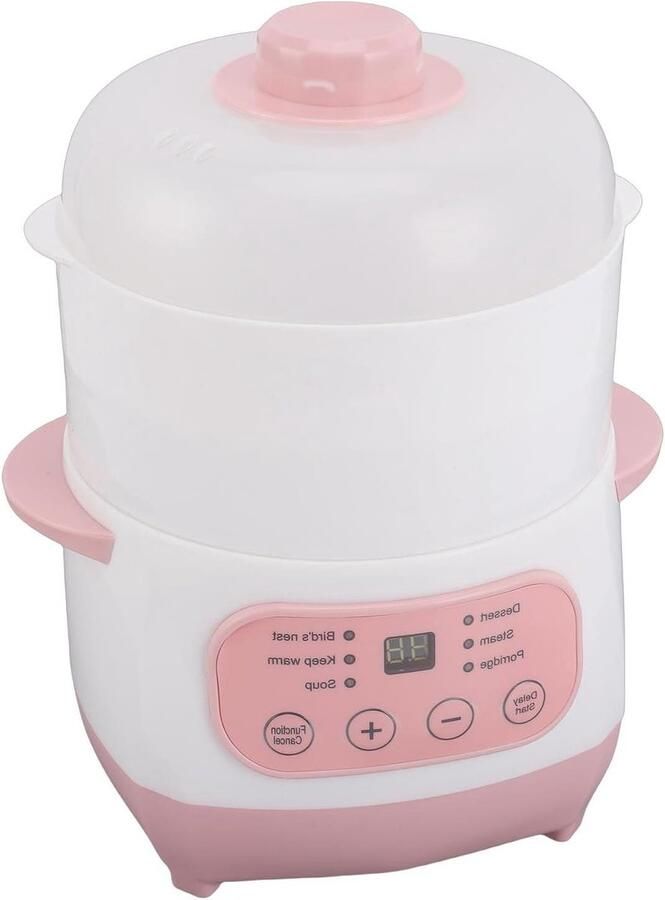 Elektrische Kookpan Soepkoker Stoofpan Dagelijks Koken Keramische Binnenpot 1 Liter Wit
