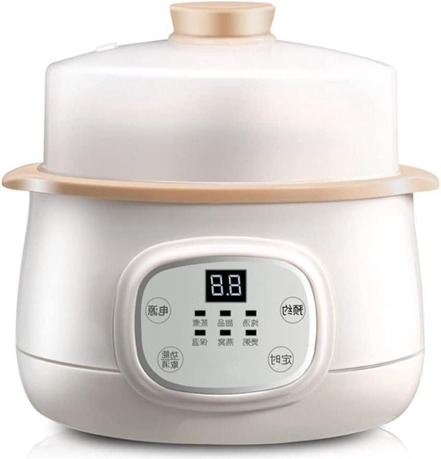 Elektrische stoofpan Slowcooker pan Maaltijden bereiden Droge verbrandingsbescherming 1.5 liter Roze