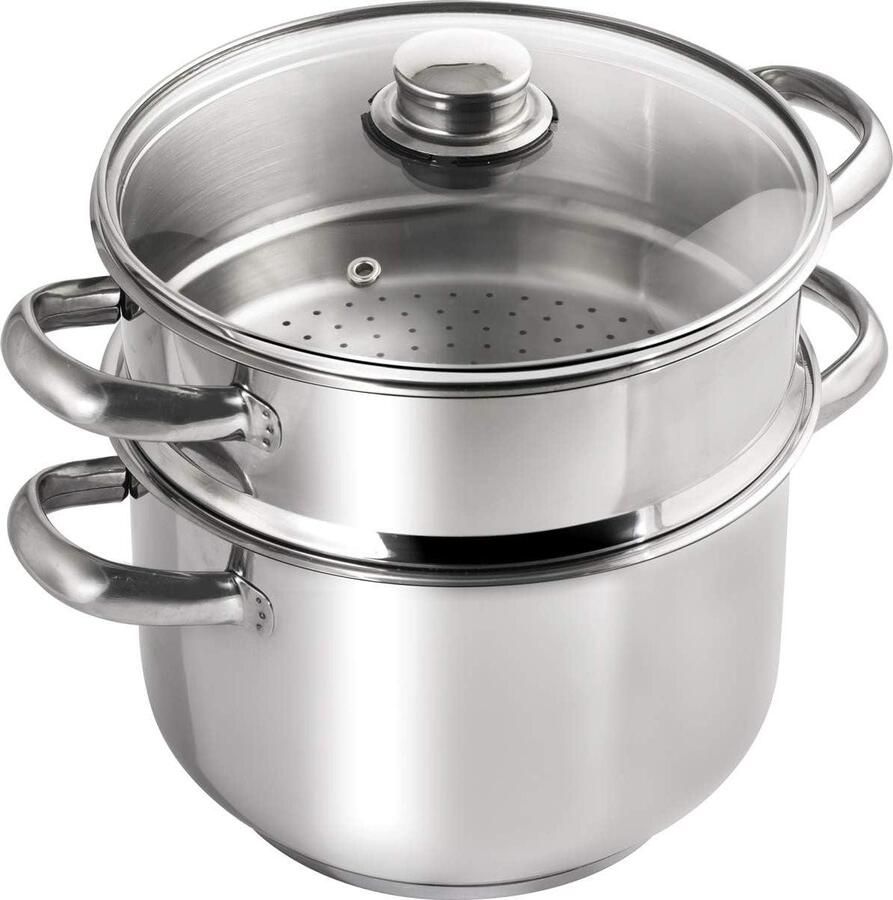 Elektrische Stoofpan Stoomkoker Soepketel Gezond Koken Met Glazen Deksel 5.5 Liter RVS