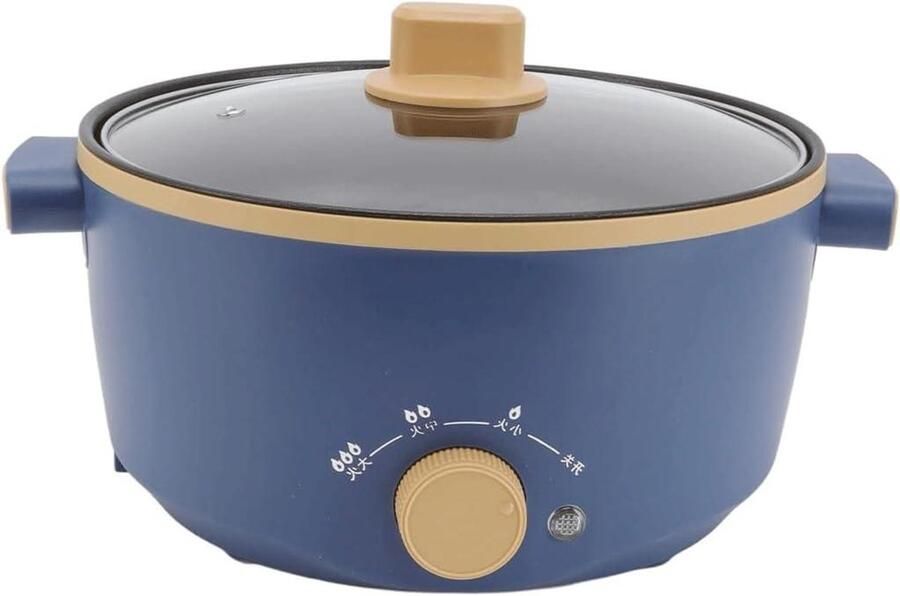 Elektrische Stoofpot Compacte Kookpan Snelle Maaltijden 3 Warmtestanden 2.5 Liter Zwart
