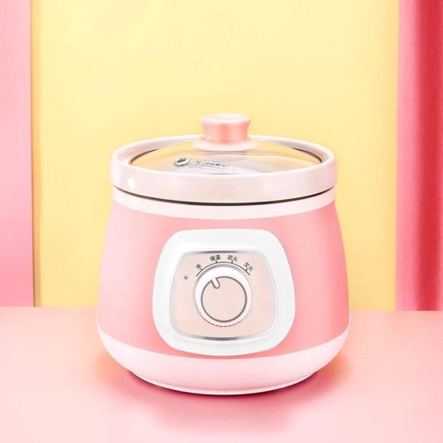 Elektrische Stoofpot Keramische Pan Langzaam Koken 10 Uur Timer 15 Liter Roze